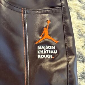Jordan x Maison Chateau Rouge Faux Leather Moto Pants Brown MCR Collab size 2